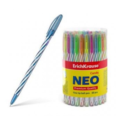 Ручка шариковая Erichkrause Neo, candy, синяя (60 шт/уп)